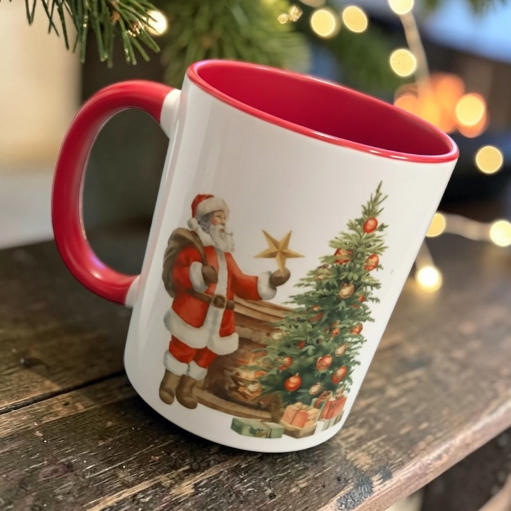 11oz white and red Christmas designed mug